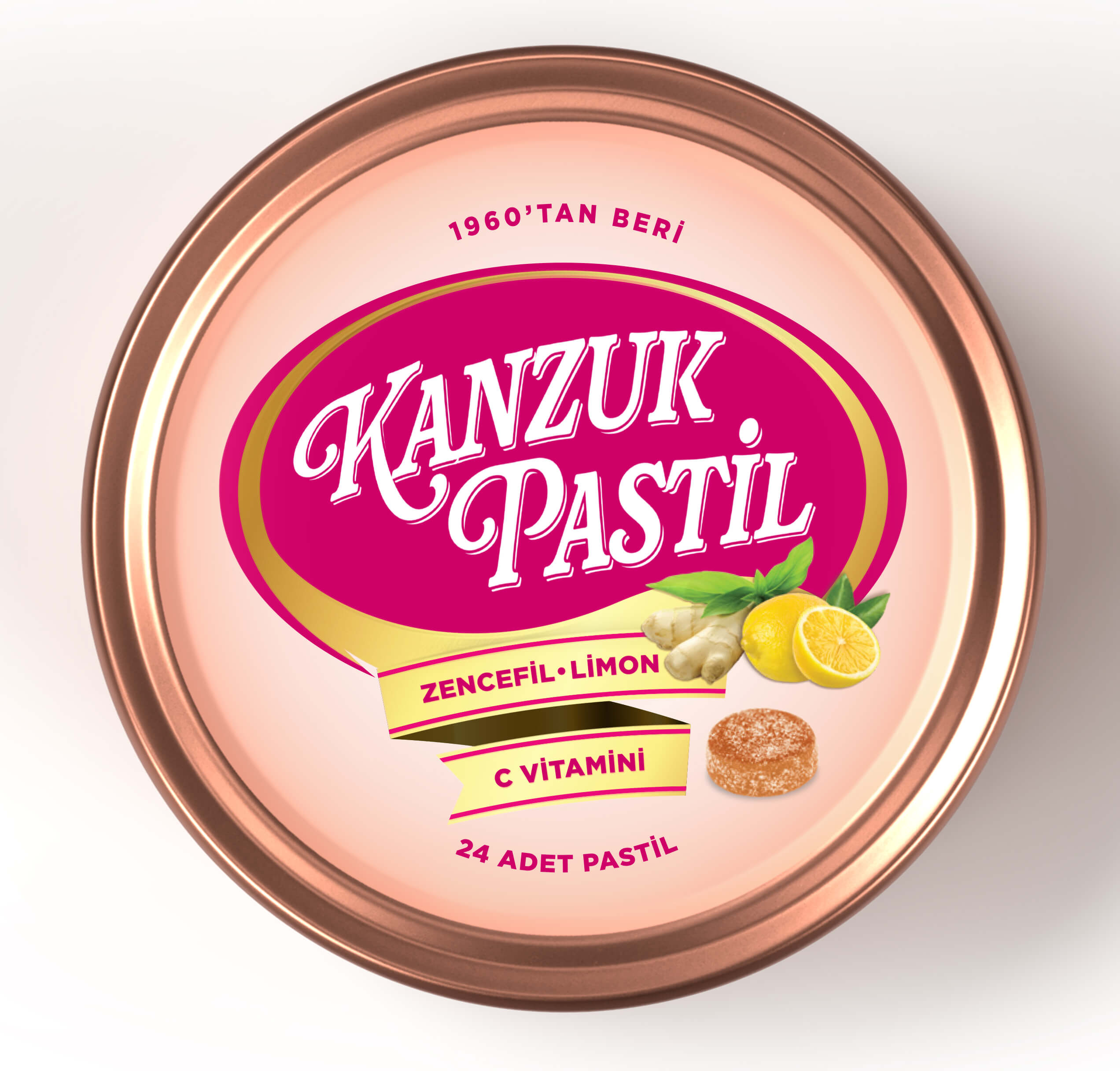 Kanzuk Ginger-Lemon Pastilles (24 pieces)